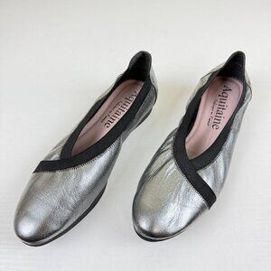 Aquitaine Metallic Leather Flats Made in France